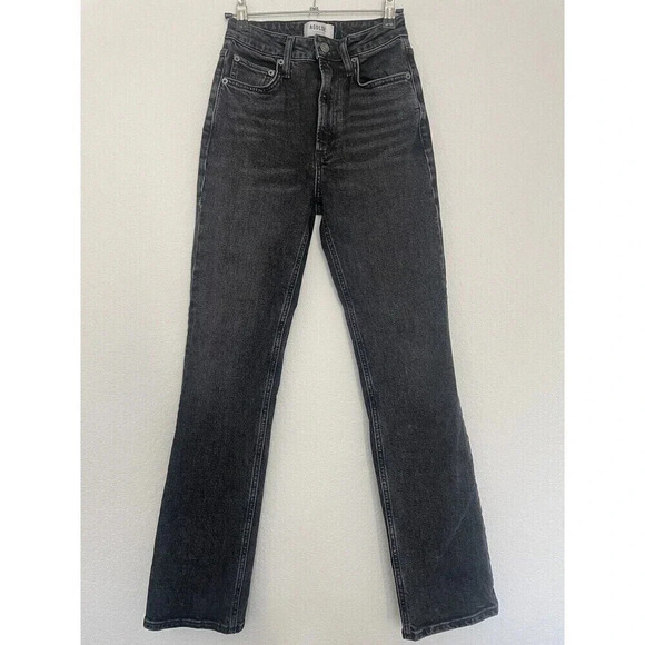 Agolde High Rise Straight Leg Jeans Womens Size 24 Black Vintage - Picture 4 of 12